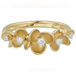 14k yellow gold and diamond ring